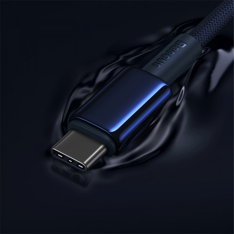 
Volframo aukso spalvos USB-C laidas - USB-C 100W 1m - tamsiai mėlynas
