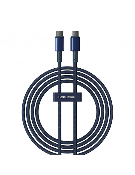 
Volframo aukso spalvos USB-C laidas - USB-C 100W 2m - tamsiai mėlynas
