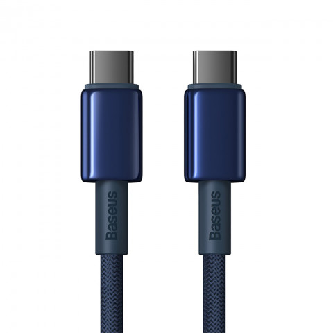 
Volframo aukso spalvos USB-C laidas - USB-C 100W 2m - tamsiai mėlynas
