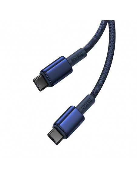 
Volframo aukso spalvos USB-C laidas - USB-C 100W 2m - tamsiai mėlynas
