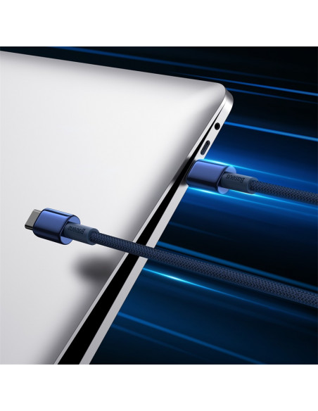 
Volframo aukso spalvos USB-C laidas - USB-C 100W 2m - tamsiai mėlynas
