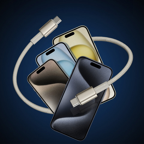 
Volframo aukso spalvos USB-C kabelis - USB-C 100W 1m - auksinis
