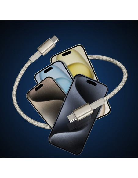 
Volframo aukso spalvos USB-C kabelis - USB-C 100W 1m - auksinis
