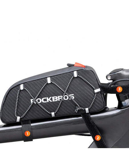 
Vandeniui atsparus prie rėmo tvirtinamas dviračio krepšys su dirželiais, 1 l – juodas
