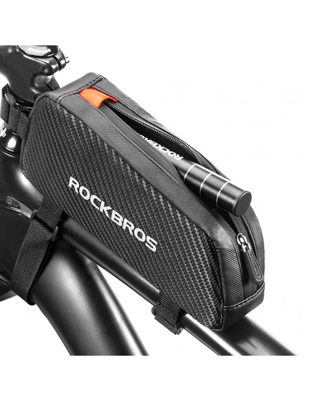 
Vandeniui atsparus prie rėmo tvirtinamas dviračio krepšys su dirželiais, 1 l – juodas
