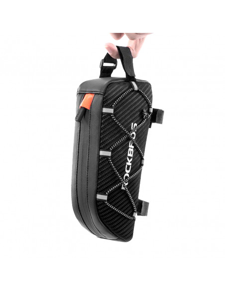 
Vandeniui atsparus prie rėmo tvirtinamas dviračio krepšys su dirželiais, 1 l – juodas
