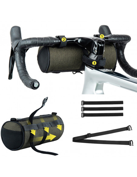 
Dviračio krepšys, tvirtinamas prie vairo, rėmo, po balneliu, 2 l - žalias
