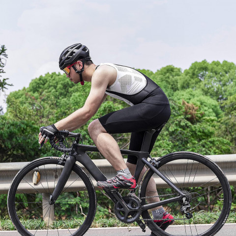 
Dviratininko šortai su antkrūtine ir pagalvėle XXXXL - juodi
