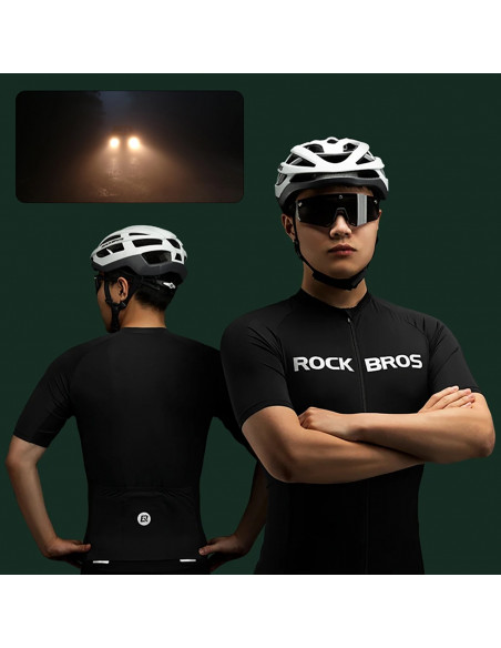 
XXXL dydžio trumpomis rankovėmis dviratininko marškinėliai – juodi
