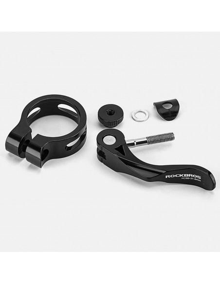 
Dviračio balnelio laikiklis 27,2 ir 28,6 mm balneliams su greito atleidimo mechanizmu – juodas
