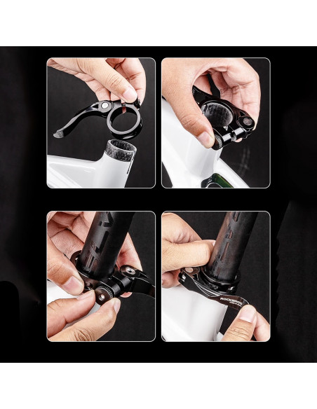 
Dviračio balnelio laikiklis 27,2 ir 28,6 mm balneliams su greito atleidimo mechanizmu – juodas
