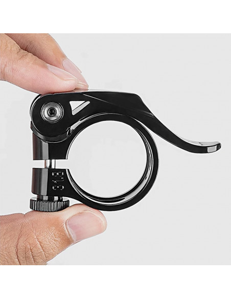 
Dviračio balnelio laikiklis 27,2 ir 28,6 mm balneliams su greito atleidimo mechanizmu – juodas
