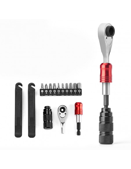 
Dviračio remonto įrankių rinkinys padangų kameroms ir keitimui - juodas
