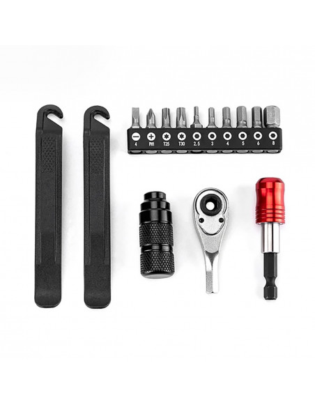 
Dviračio remonto įrankių rinkinys padangų kameroms ir keitimui - juodas
