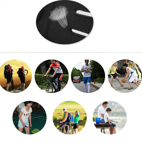 
Kelio apsauga, sportinė kelio, girnelės ir kelio sąnario apsauga, M dydis - juoda
