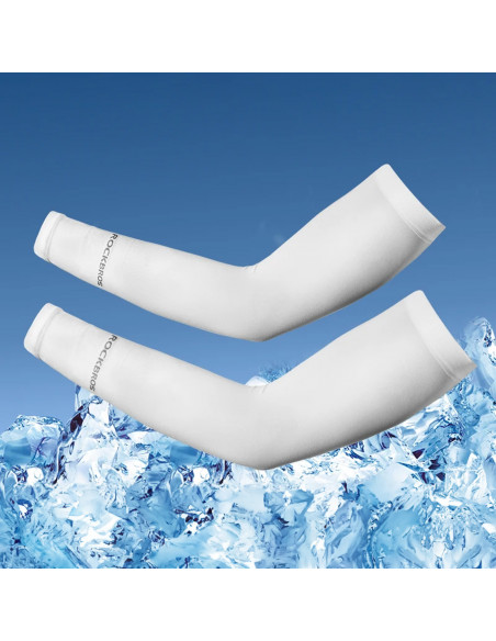 
Dviratininko rankų šildytuvai nuo saulės su UPF50+ filtru, 2 vnt. - balti
