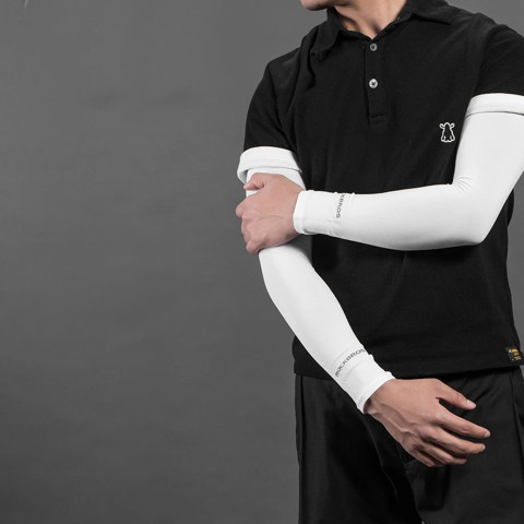 
Dviratininko rankų šildytuvai nuo saulės su UPF50+ filtru, 2 vnt. - balti
