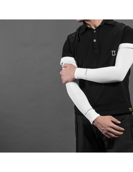 
Dviratininko rankų šildytuvai nuo saulės su UPF50+ filtru, 2 vnt. - balti
