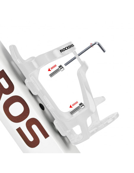 
Polikarbonato dviračio butelių laikiklis 51–73 mm skersmens buteliams – baltas
