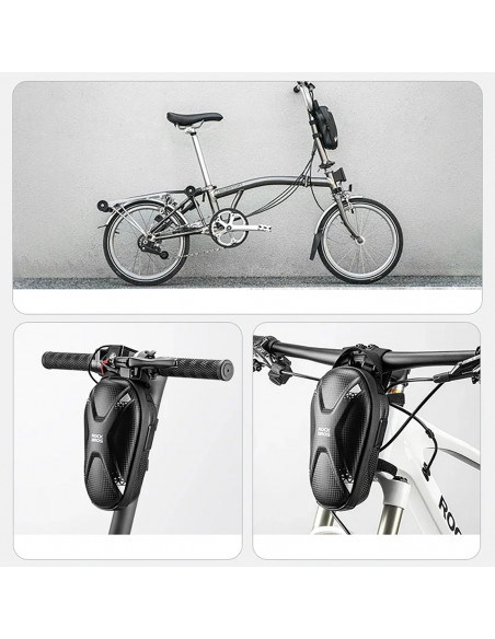 
Dviračio arba paspirtuko vairo krepšys 1,3 l - juodas
