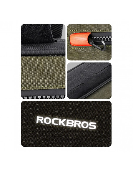 
Dviračio rėmo krepšys su šonine kišene, 1,7 l – žalias ir juodas
