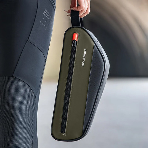 
Dviračio rėmo krepšys su šonine kišene, 1,7 l – žalias ir juodas
