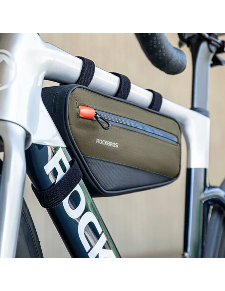 
Dviračio rėmo krepšys su šonine kišene, 1,7 l – žalias ir juodas
