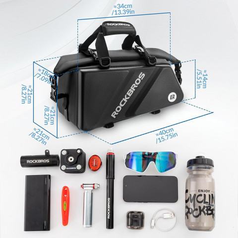 
Prie bagažinės tvirtinamas sportinis ir dviračio krepšys, 11,6 l – juodas
