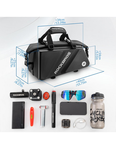 
Prie bagažinės tvirtinamas sportinis ir dviračio krepšys, 11,6 l – juodas
