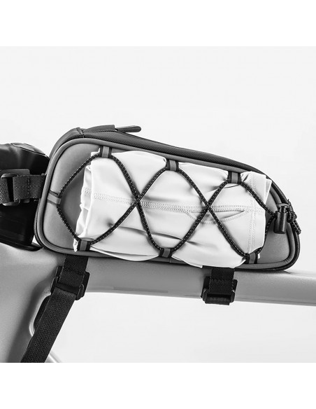 
Prie rėmo tvirtinamas dviračio krepšys, 0,9 l – sidabrinis
