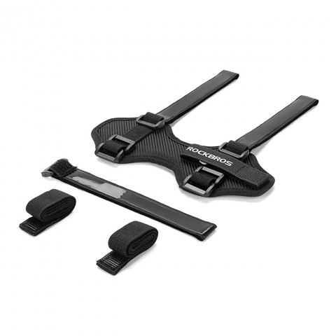 
Dviračio laikiklis su lipnia juosta, skirtas tvirtinti prie vairo rėmo garsiakalbiui, vandens buteliukui ir pan. - juod...