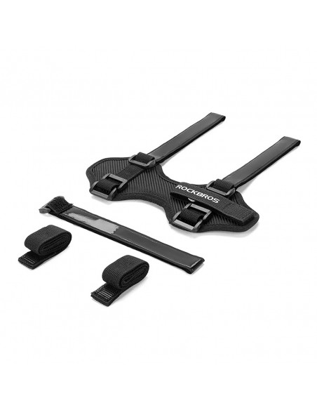 
Dviračio laikiklis su lipnia juosta, skirtas tvirtinti prie vairo rėmo garsiakalbiui, vandens buteliukui ir pan. - juod...