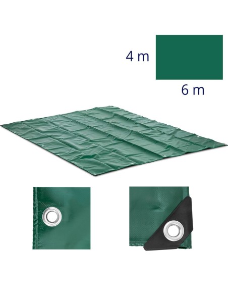 Brezento apsauginė danga su PVC ąselėmis 650 g/m2 600 x 400 cm Brezento apsauginė danga su PVC ąselėmis 650 g/m2 600 x 400 cm