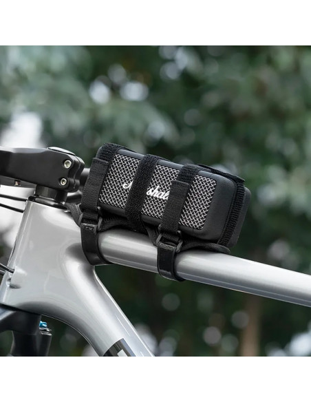 
Dviračio laikiklis su lipnia juosta, skirtas tvirtinti prie vairo rėmo garsiakalbiui, vandens buteliukui ir pan. - juod...