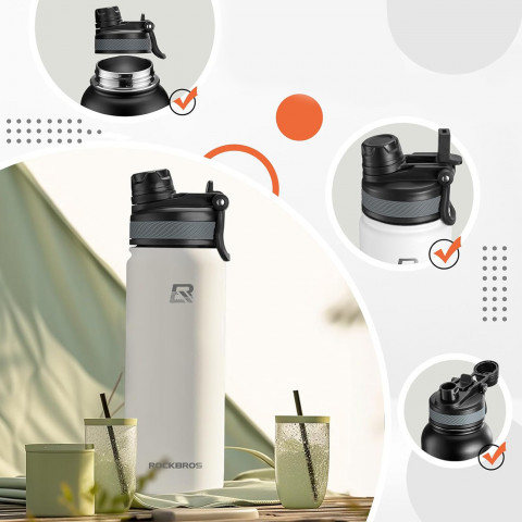 
Terminis dviračio butelis gėrimams 530 ml - baltas
