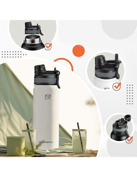 
Terminis dviračio butelis gėrimams 620 ml - baltas
