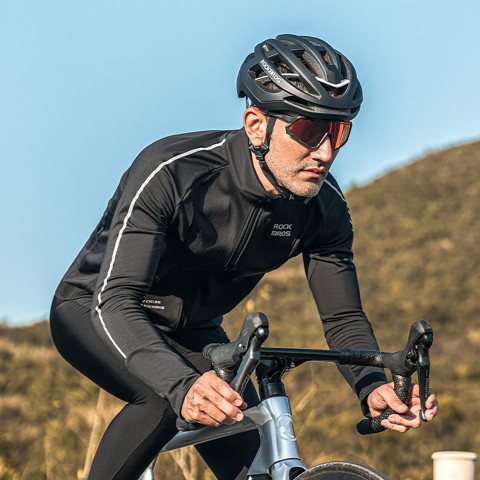 
Šiltas rudens/ žiemos ilgomis rankovėmis dviratininko marškinėliai XL - juodi
