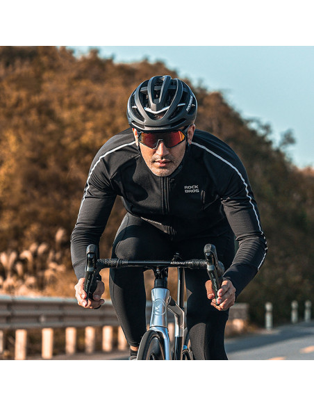 
Šiltas rudens/ žiemos ilgomis rankovėmis dviratininko marškinėliai XL - juodi
