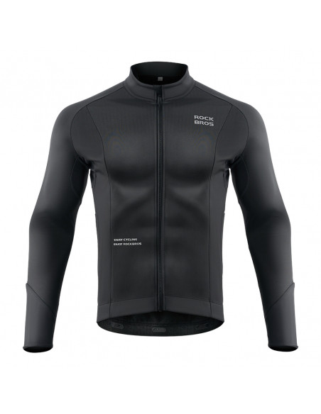 
Šiltas rudens/ žiemos XXL ilgarankovis dviratininko marškinėliai - juodi
