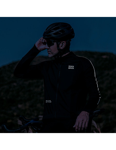 
Šiltas rudens/ žiemos XXL ilgarankovis dviratininko marškinėliai - juodi
