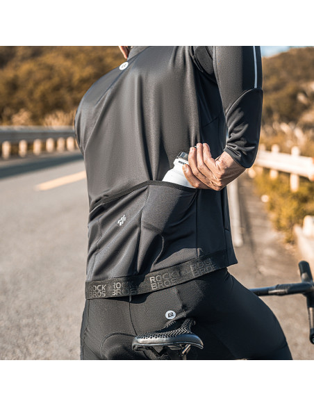 
Šiltas rudens/ žiemos XXL ilgarankovis dviratininko marškinėliai - juodi
