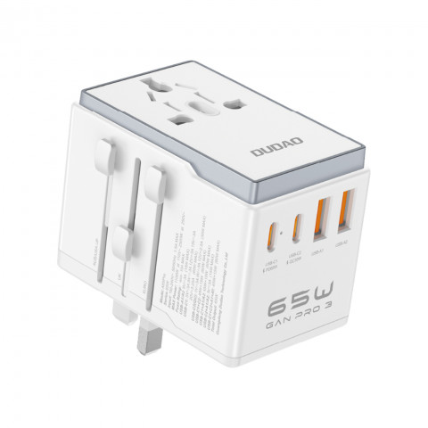 
Universalus įkroviklis kelioniniam adapteriui 65W ES / JAV / JP / AUS / JK 2x USB-C 2x USB-A - baltas
