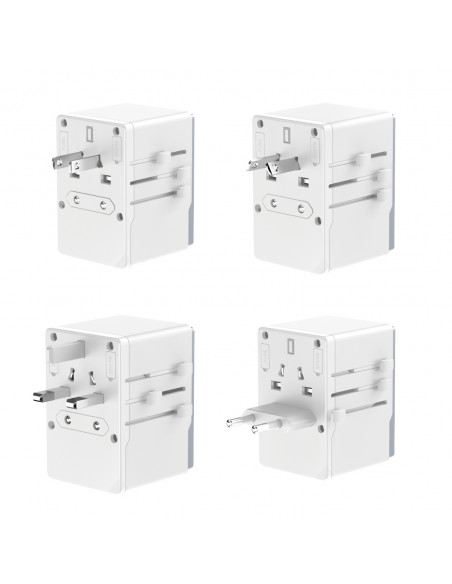 
Universalus įkroviklis kelioniniam adapteriui 65W ES / JAV / JP / AUS / JK 2x USB-C 2x USB-A - baltas
