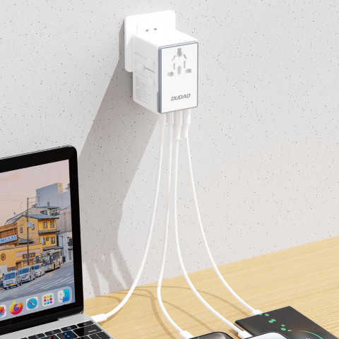 
Universalus įkroviklis kelioniniam adapteriui 65W ES / JAV / JP / AUS / JK 2x USB-C 2x USB-A - baltas
