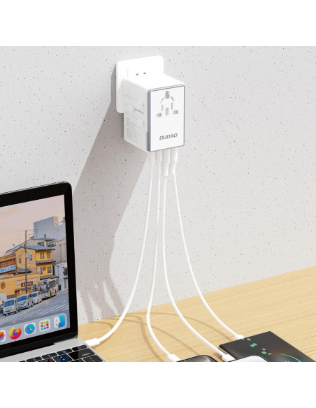 
Universalus įkroviklis kelioniniam adapteriui 65W ES / JAV / JP / AUS / JK 2x USB-C 2x USB-A - baltas
