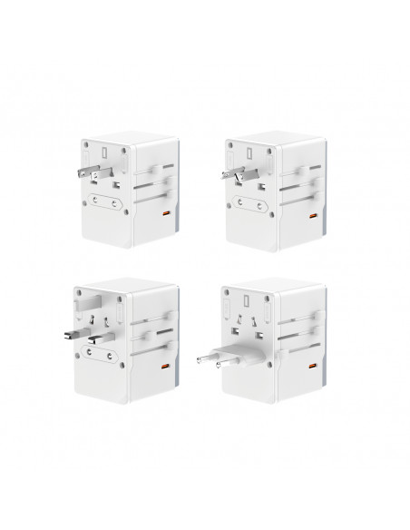 
Universalus įkroviklis kelioniniam adapteriui 35W ES / JK / AUS / US / JP 3x USB-C 2x USB-A - baltas
