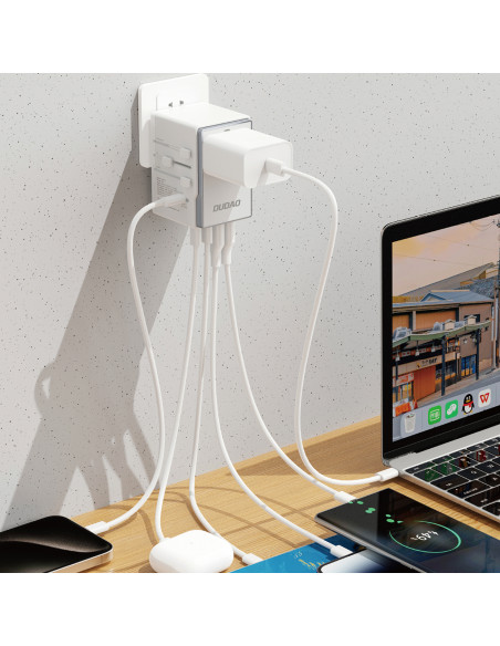 
Universalus įkroviklis kelioniniam adapteriui 35W ES / JK / AUS / US / JP 3x USB-C 2x USB-A - baltas
