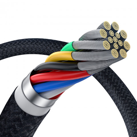 
„Crystal Shine“ USB-C – USB-C USB 3.2 100 W 20 Gbps 1,5 m kabelis – juodas
