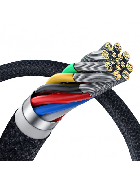 
„Crystal Shine“ USB-C – USB-C USB 3.2 100 W 20 Gbps 1,5 m kabelis – juodas
