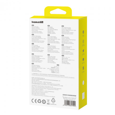 
„Crystal Shine“ USB-C – USB-C USB 3.2 100 W 20 Gbps 1,5 m kabelis – juodas
